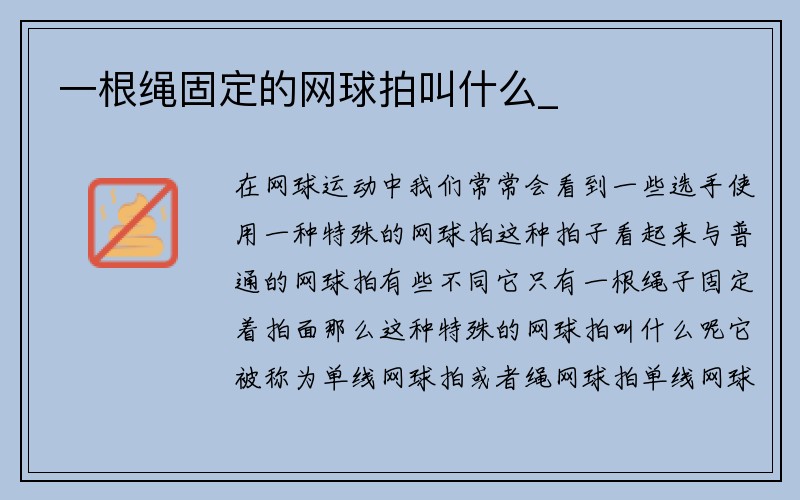 一根绳固定的网球拍叫什么_